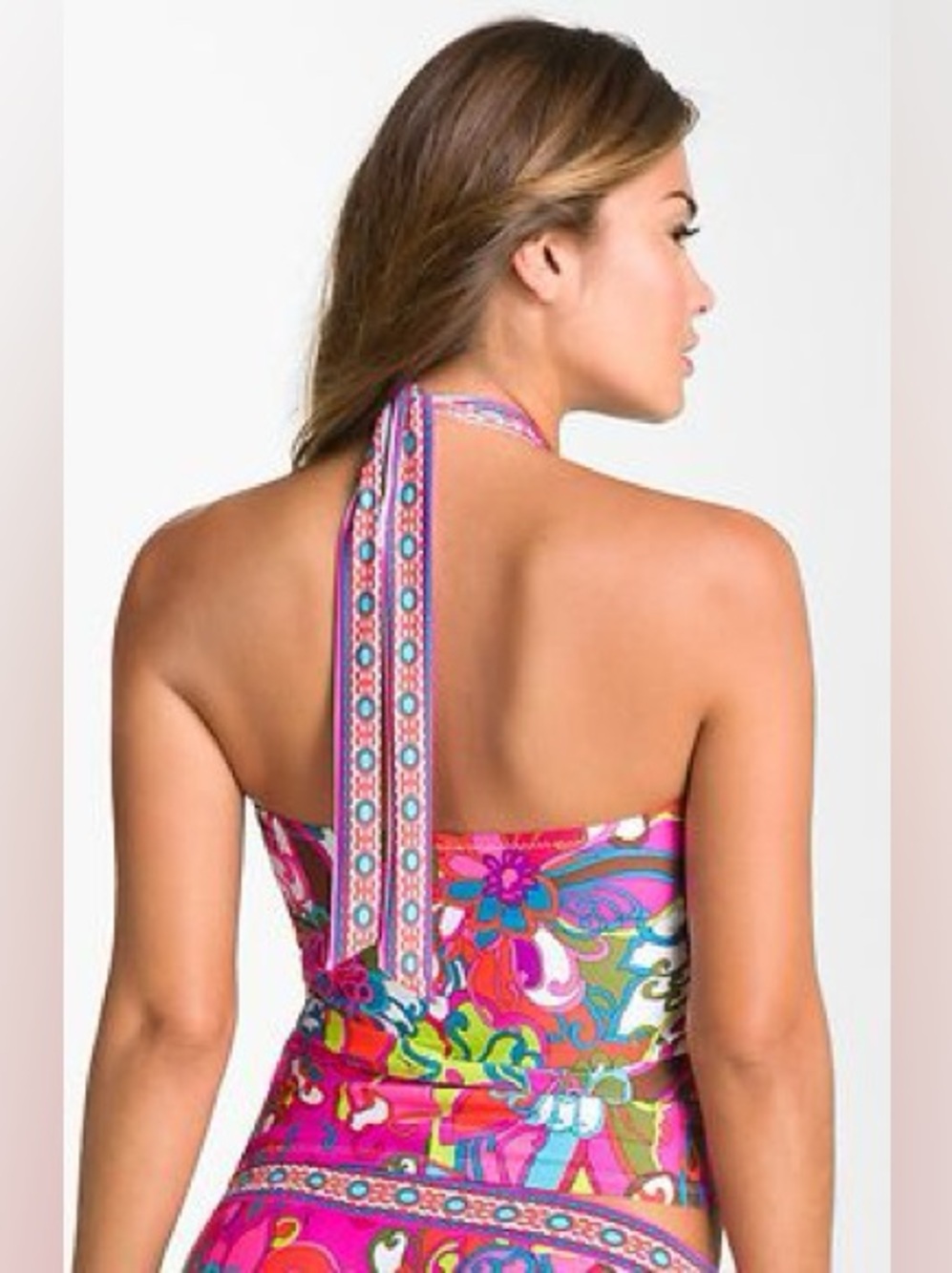 Trina Turk Fiji Flowers halter tankini top only - Picture 3 of 7